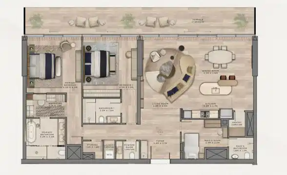 2-Bedroom Residence Plan